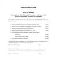 Sample Consent Form Ag Template