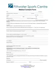 Sports Center Medical Consent Form Template