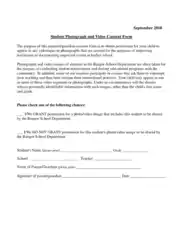 Student Photo And Video Consent Form Template
