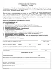 Tattoo And Piercing Consent Form Template