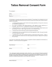 Tattoo Removal Consent Form Example Template