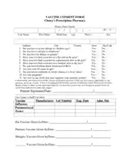 Vaccine Consent Form Example Template