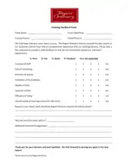 Catering Feedback Form Template