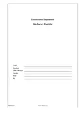 Free Download PDF Books, Construction Department Site Survey Checklist Template