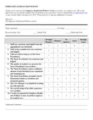 Employee Satisfaction Survey Form Template