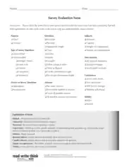 Free Download PDF Books, Evaluation Survey Form Sample Template