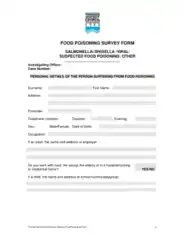 Free Download PDF Books, Food Poisoning Survey Form Template