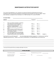 Free Download PDF Books, Maintenance Satisfaction Survey Template