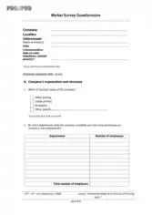 Free Download PDF Books, Market Survey Questionnaire Form Template