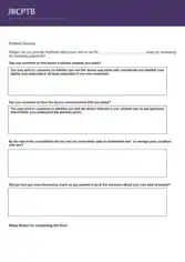 Patient Survey Form Example Template