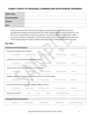 Free Download PDF Books, Preschool Family Survey Form Template
