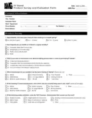 Product Survey and Evaluation Form Template