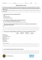 Product Survey Form Example Template