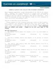 Sample Survey for Collecting Student Feedback Template