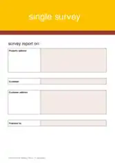 Free Download PDF Books, Single Survey Report Template