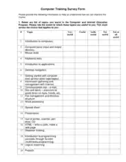 Staff Training Survey Form Template