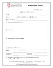 Student Exit Survey Form Template