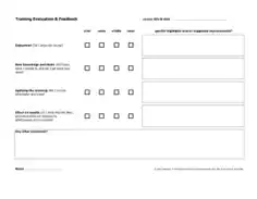 Training Survey Feedback Example Form Template
