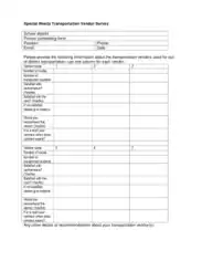 Vendor Satisfaction Survey Form Template