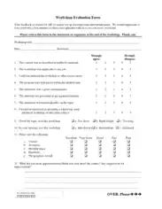Free Download PDF Books, Workshop Evaluation Form Template