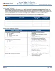 Free Download PDF Books, General Ledger Verification Checklist Template