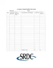 Free Download PDF Books, Monthly Sales Ledger Template