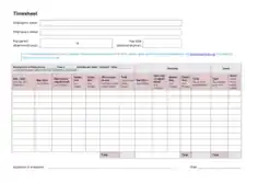 Free Download PDF Books, Daily Timesheet Payroll Template