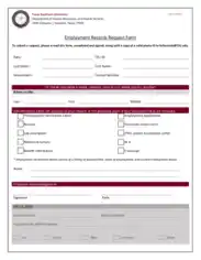 Employment Records Request Form Free Template