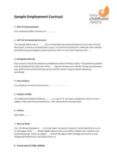Free Download PDF Books, Printable Sample Employment Contract Template