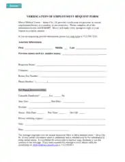Verification of Employment Request Template