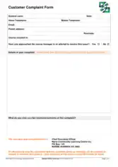 Best Customer Complaint Form For Product Service Template