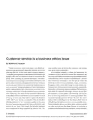 Customer Service Is A Business Ethics Issue Template