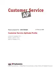 Free Download PDF Books, Customer Service Profile Sample Template