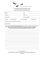 Customer Service Request Form Format Template