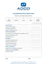 Customer Service Survey Form Format Template