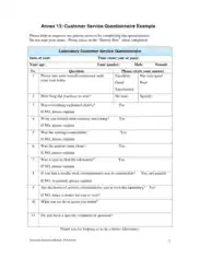 Customer Service Survey Questions Template
