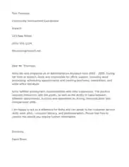 Recommendation Letter For Customer Service Applicant Template