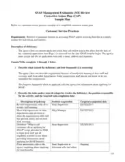 Sample Corrective Action Plan For Customer Service Template
