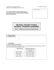 Free Download PDF Books, Material Request Form and Transfer Agreement Template