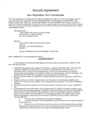 Sample of a Non Negotiable Non Transferable Security Agreement Template