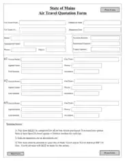 Air Travel Quotation Template