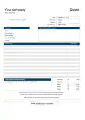 Blank Price Quotation Sample Template