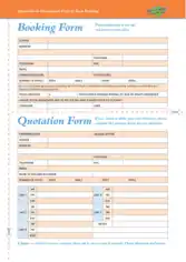 Booking Quotation Form Template