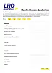 Motor Quotation Form Example Template