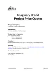 Free Download PDF Books, Project Price Quote Template