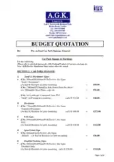 Free Download PDF Books, Quotation Budget In Pdf Template