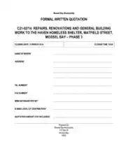 Free Download PDF Books, Quotation For Building Work Template
