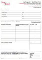 Sample Standard Quotation Request Form Template