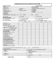 Standard Quotation And Specification Form Template
