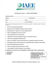 Charity Budget Questionnaire Template